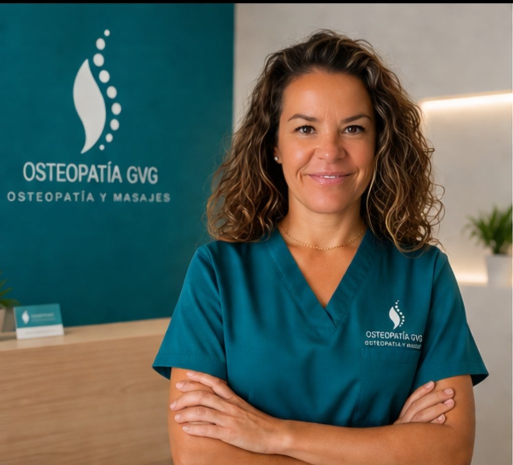 Mujer sonriente con uniforme médico